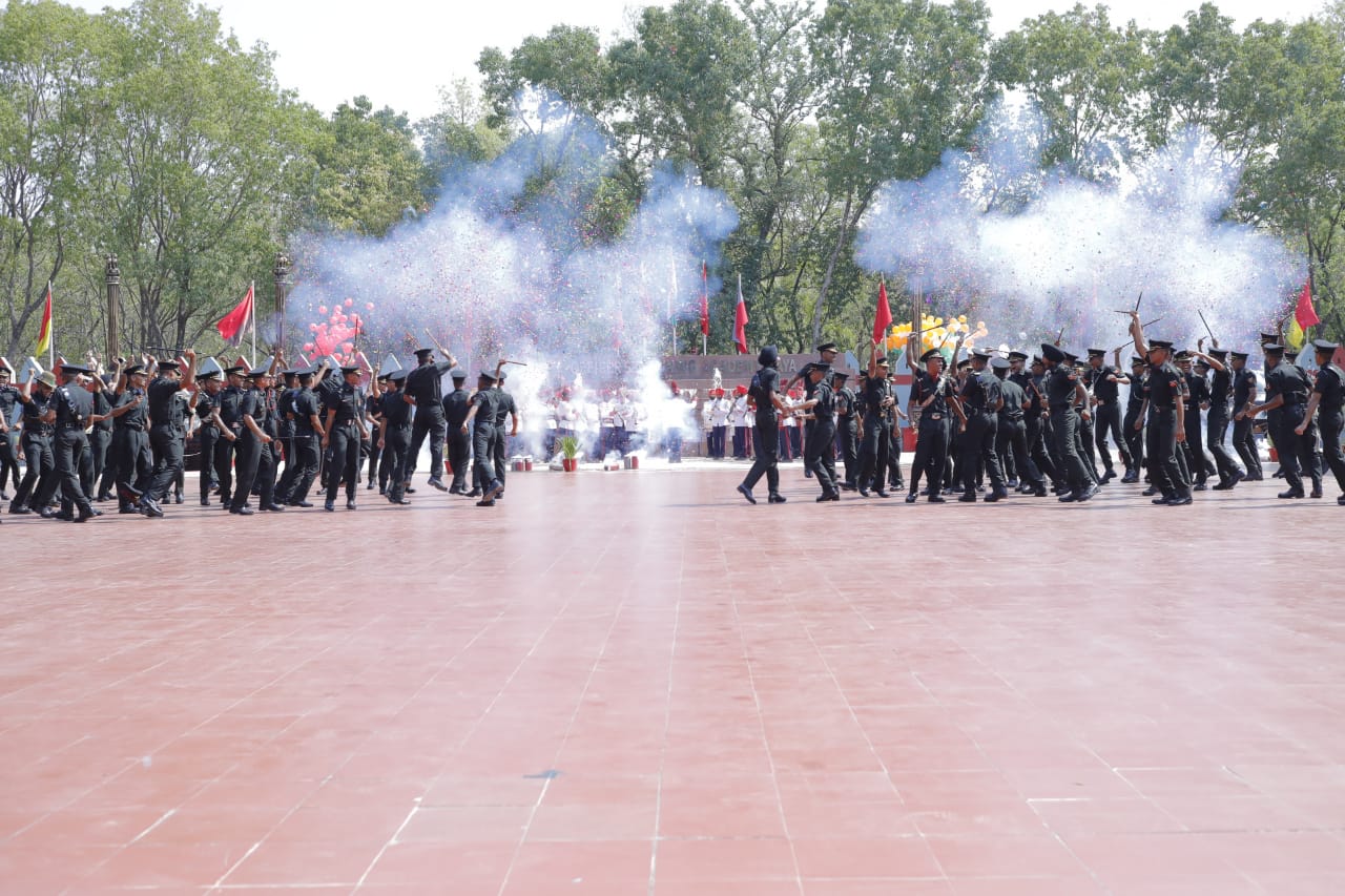 Newly Commissioned Officers’ from 15th Passing Out Parade exuberant after culmination of Pipping Ceremony at Officers’ Training Academy, Gaya on 08 Jun 2019
