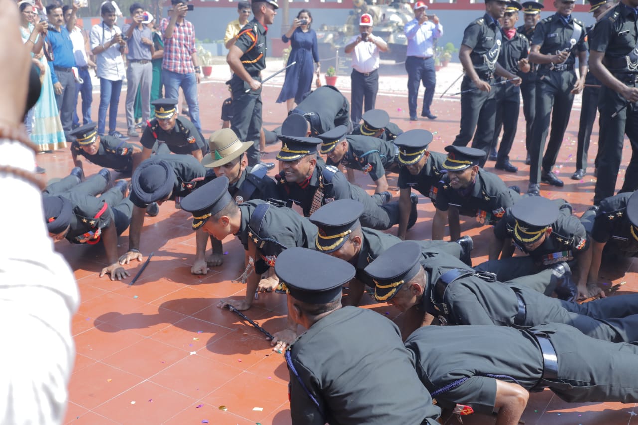 Newly Commissioned Officers from the Technical Entry Scheme Course Celebrating at OTA, Gaya after Passing Out Parade on 08 Jun 2019