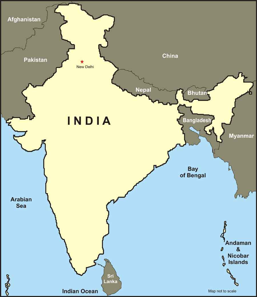 what is the northern boundary of india