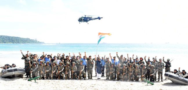 Tri-Services troops of Andaman & Nicobar Islands Command