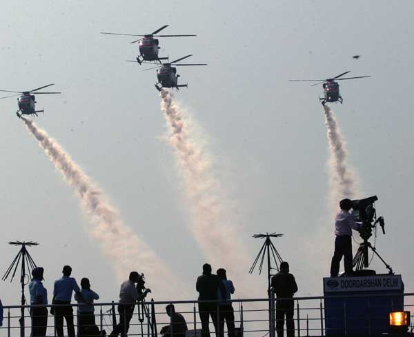 Glimpses of Air Force Day Parade full dress rehearsal at Air Force Station...