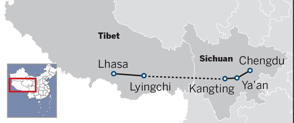 The Sichuan-Tibet rail-line on the way