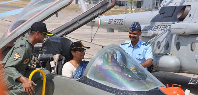 Defence Minister inside the Cockpit of MiG 29 Fighter Aircraft 